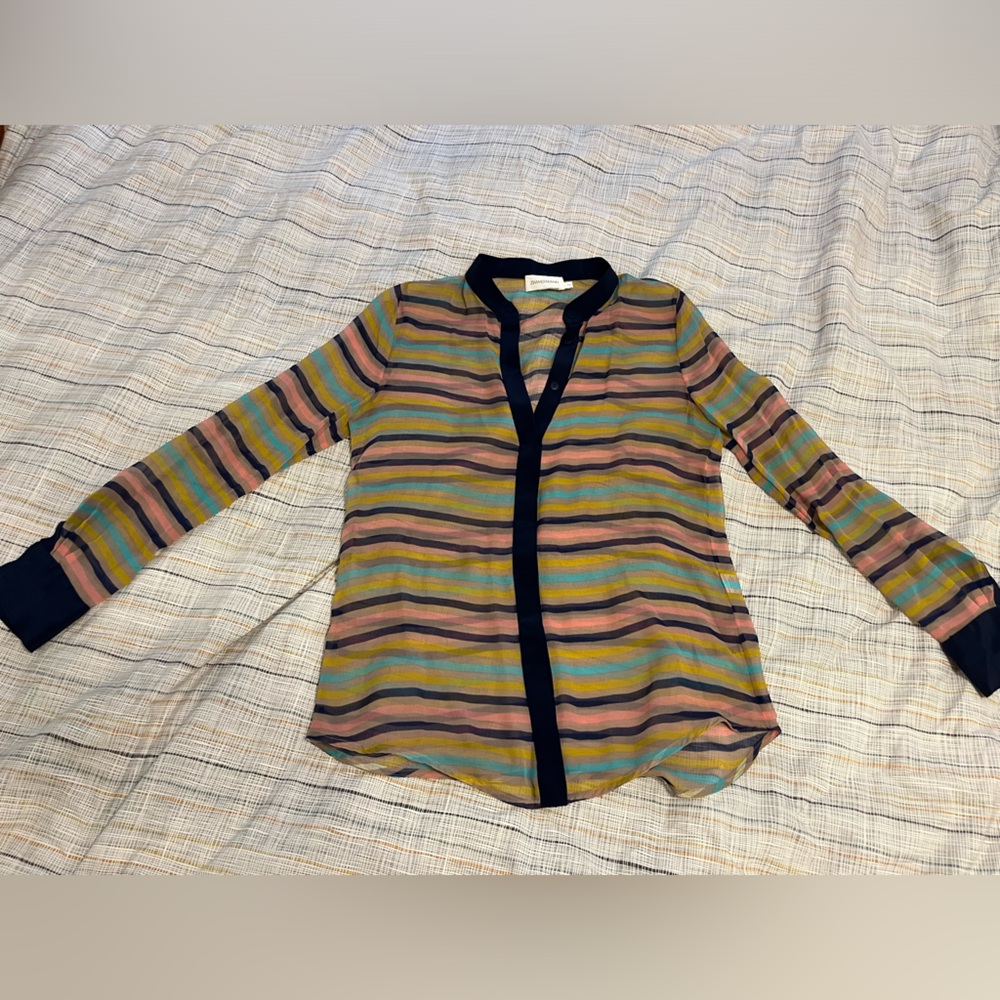 Colorful Striped Zimmermann Blouse 100% silk
